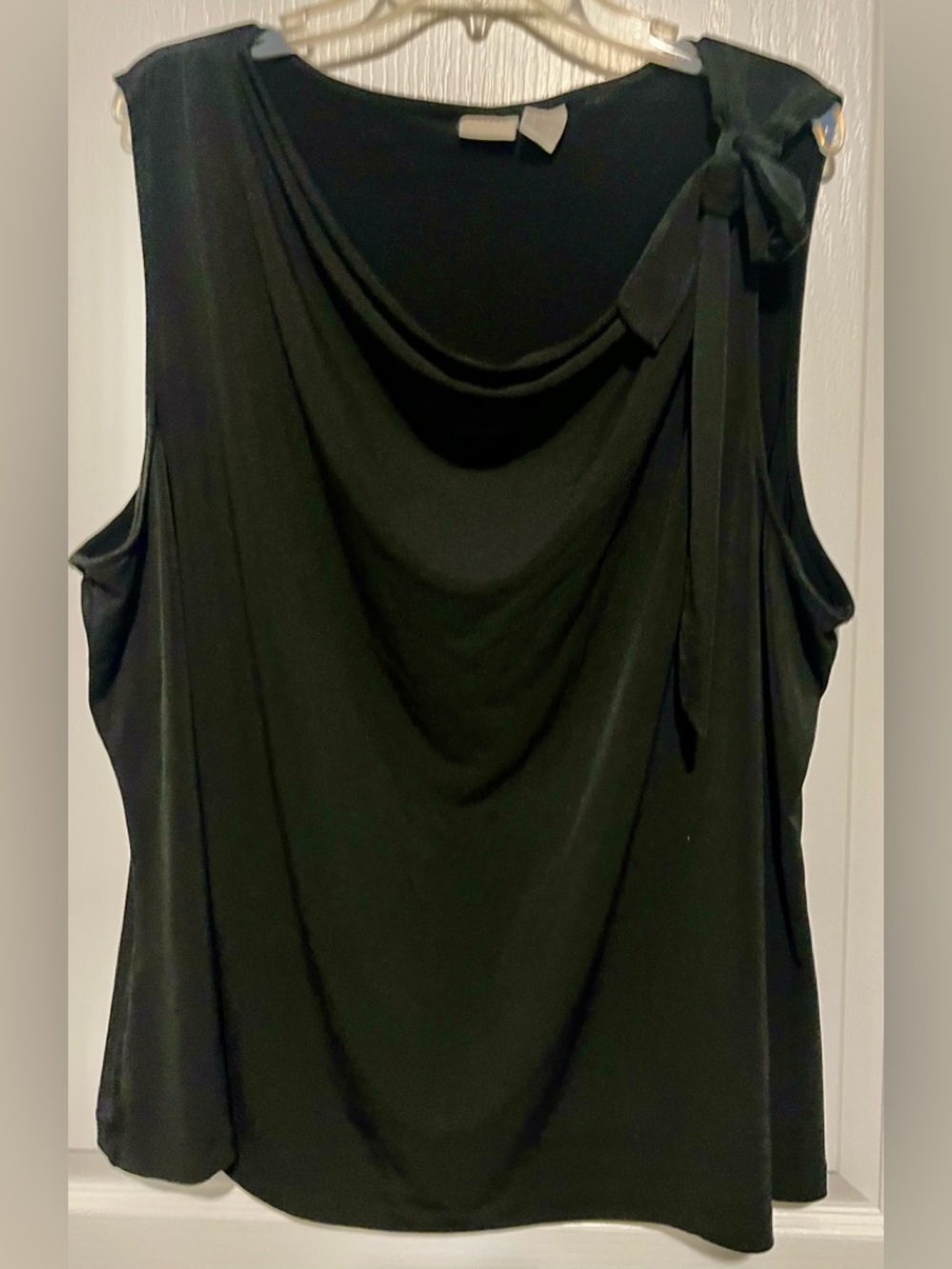2 for $20! Merona Black Drape Neck Sleeveless Top with Shoulder Bow